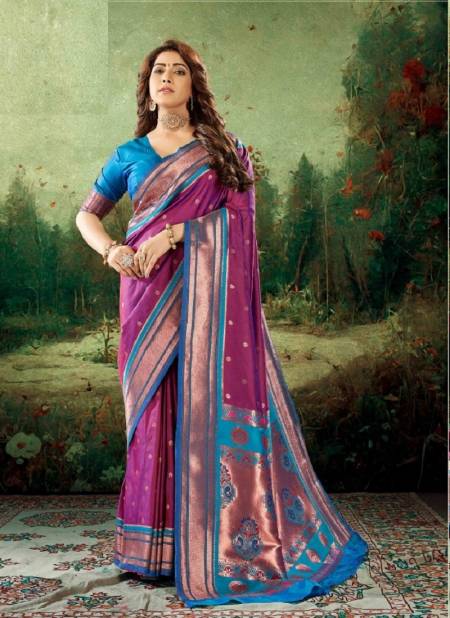 Purple Kiya Paithani Silk By Rajpath Silk Saree Catalog 97004