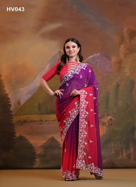 Kajal Padding By Fashion Berry Georgette Embroidery Bulk Sarees Orders In India Catalog