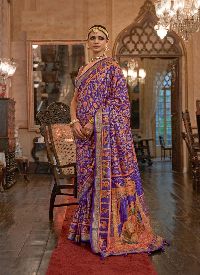 Purple Padmavat By Rewaa 689 To 697 Printed Saree Catalog 694