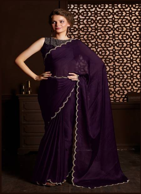 Purple Rajpari By Nari Fashion Party Wear Saree Catalog 7007
