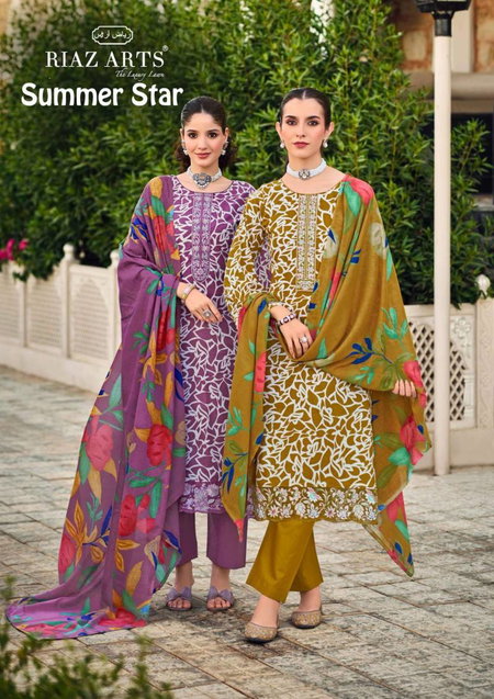 Riaz Arts Summer Star Lawn Digital Printed Dress Material Bulk Orders In India