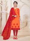 Orange Color Rahul NX Maahi Cotton Readymade Handwork Salwar Suit 1001