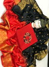 Red Rahul NX Nari Designer Party Wear South Slub Cottan Top with Handwork Salwar Suit 1003