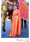 Peach RajTex Kumbhi Silk Banarasi Silk Designer Saree 123001