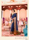 Blue Elegant Designer RajTex Kundan Silk Handloom Weaving Silk Wedding Wear and PartyWear Saree Collections 143005