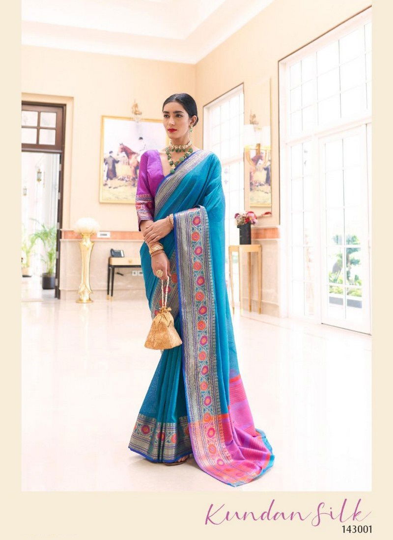 RajTex Kundan Silk Handloom Weaving Silk Wedding Wear Designer and PartyWear Saree Collections