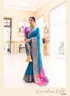 Sky Blue RajTex Kundan Silk Handloom Weaving Silk Wedding Wear Designer and PartyWear Saree Collections 143001