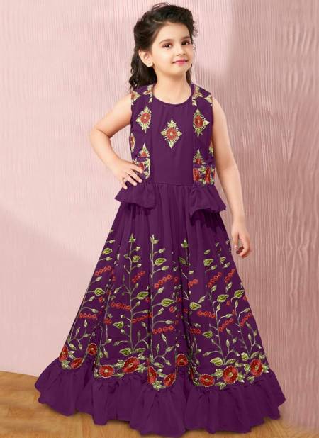 Rajani Georgette Wholesale Girls Wear Catalog Purple 5