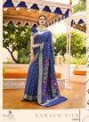 Blue Rajtex Kawach Handloom Weaving Silk Designer Wedding Wear Saree 124001