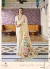 Cream Rajtex Kawach Handloom Designer Wedding Wear Weaving Silk Saree 124002