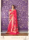 Red Rajtex Kawach Handloom Weaving Silk Designer Wedding Wear Saree 124006