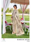 Cream Designer Rajtex Korin Soft Handoom Weaving Silk Party Wear and Wedding Saree 129002