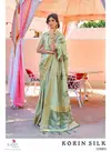 Green Rajtex Korin Soft Handoom Designer Party Wear Weaving Silk Saree 129003