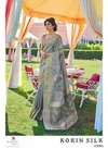 Grey Rajtex Korin Soft Handoom Weaving Silk Designer Wedding Saree 129005