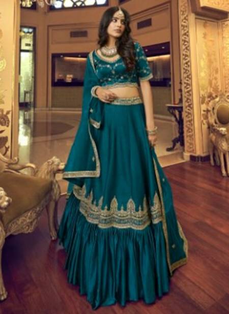 Rama Blue Colour Royal Wedding Wear Wholesale Designer Lehenga Choli 1403