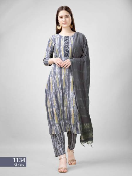 Rama Colour Aaradhna 1134 Rayon Printed Embroidery Kurti With Bottom Dupatta Wholesale Online
