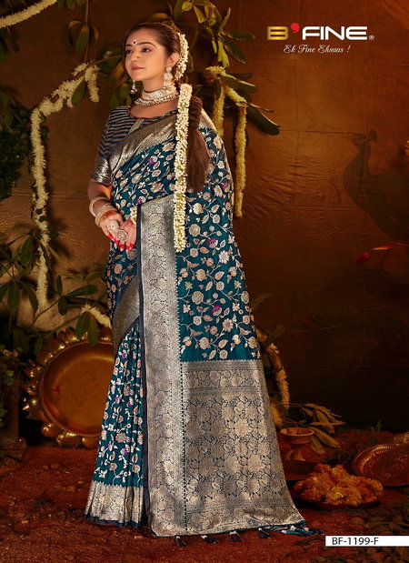 Rama Colour B Fine Dhwani Designer Silk Wedding Wear Surat Saree Wholesale Market BF-1199-A