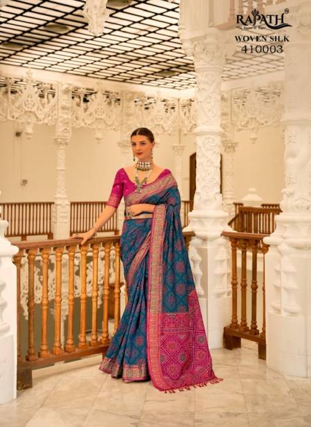 Rama Colour Darpan Silk By Rajpath Occasion Wear Patola Banarasi Silk Saree Wholesale Online 410003