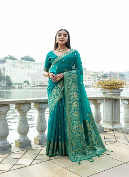 Rama Colour ERI Silk Festive Wear Premium Soft Silk Zari Woven Sarees Wholesale In Delhi RF27537