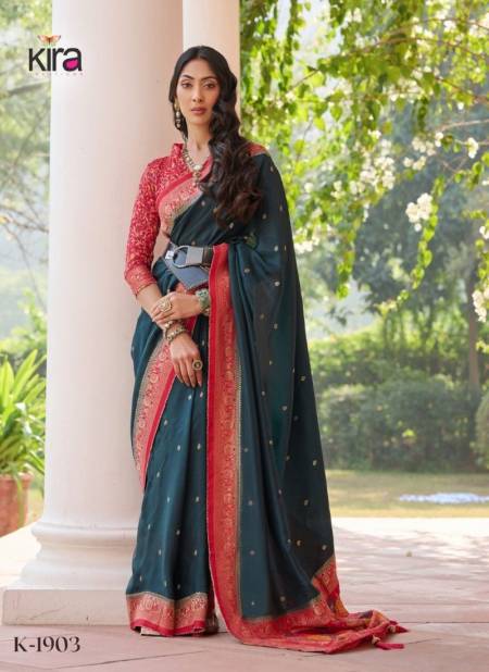 Rama Colour Kadambri By Kira Viscose Wedding Wear Saree Wholesalers In India 1903