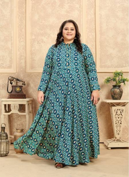 Rama Colour Plus Size Vol 2 By Moksh Premium Rayon Long Kurti With Pocket Catalog 8625