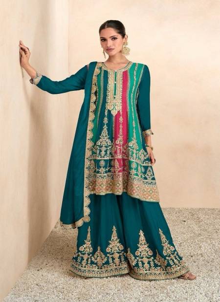 Rama Colour Preet Gold By Gulkayra Chinon Designer Sharara Suit Catalog 7501 A Catalog