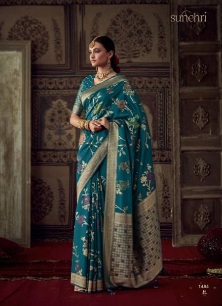 Rama Colour Roop Kala By Kimora Crepe Georgette Wedding Wear Designer Saree Catalog 1484