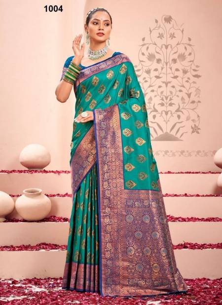 Rama Colour Sharda Silk By Bunawat Kanjivaram Wedding Sarees Wholesale Clothing Suppliers In India 1004