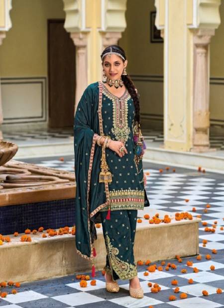 Rama Colour Vaani By Eba Premium Silk With Embroidery Work Readymade Suit Catalog 1643