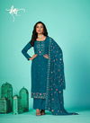 Rama Green Colour Bandhan By Radha Organza With Heavy Embroidery Work Designer Salwar Kameez Catalog 1096