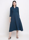 Rama Green Colour Raisin American Crepe Party Wear Western Midi Dress Catalog OLRF0048