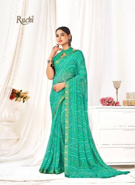 Rama Green Colour Simayaa Vol 19 By Ruchi Chiffon Daily Wear Saree Catalog 26206A