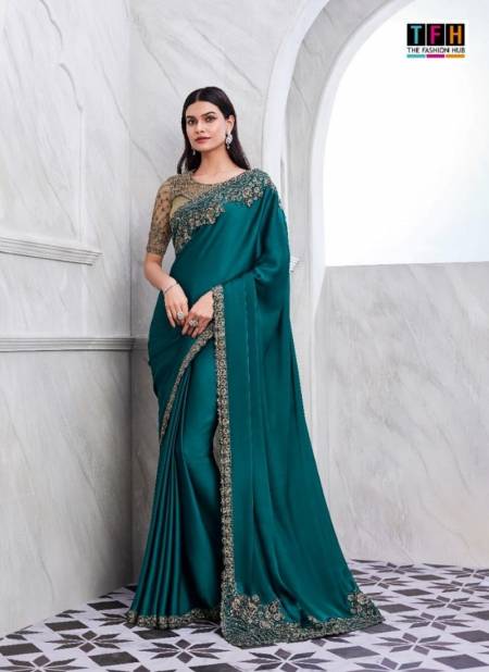 Rama Green Colour Silver Screen Vol 19 By Tfh Heavy Designer Party Wear Sarees Wholesale Suppliers In India SS-29002