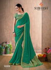 Rama Subhash Georgette Foil Work Saree with Brocade Blouse Designer Rich Look Wedding Wear and Party Wear Saree 10305