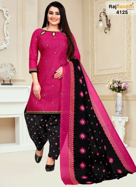 Rani And Black Colour Mohini Cotton Dress Material Catalog 4125