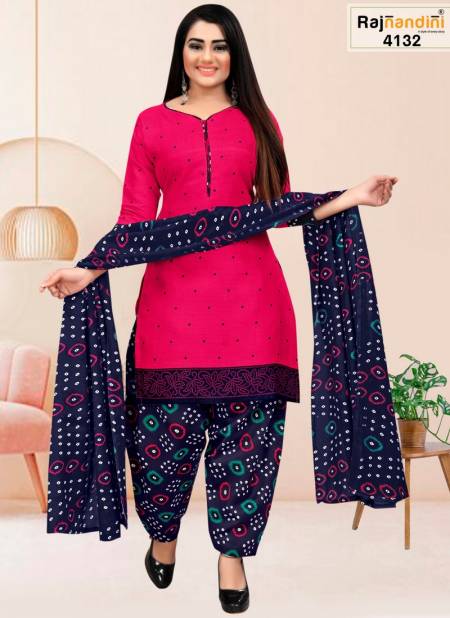 Rani And Blue Colour Mohini Cotton Dress Material Catalog 4132