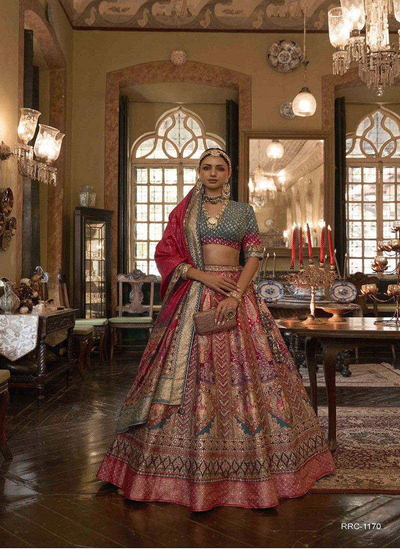 Rani And Gray Colour Raj Rani By Rewaa Designer Lehenga Choli Catalog 1170