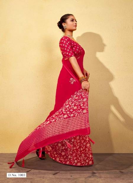 Rani Colour Ankita By Mahamani Creation Georgette Designer Saree Catalog 1003