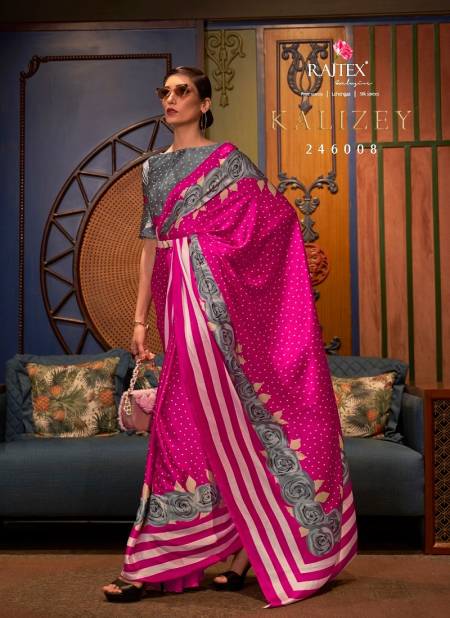 Rani Colour Kalizey By Rajtex Printed Japan Crepe Saree Suppliers In India 246008