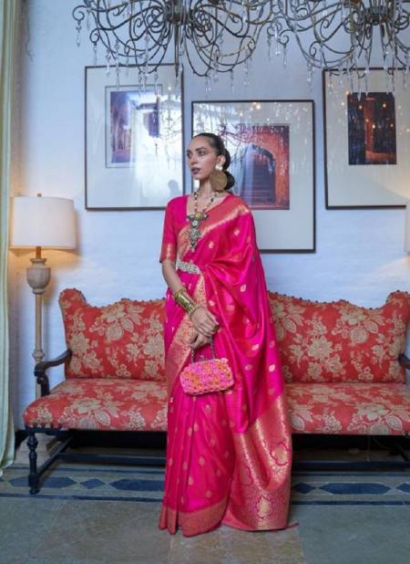 Rani Colour Kanyaatha Silk By Rajtex Wedding Sarees Catalog 301006