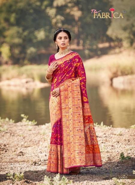 Rani Colour Kashmiri Silk Vol 2 By The Fabrica Wedding Sarees Catalog 35003