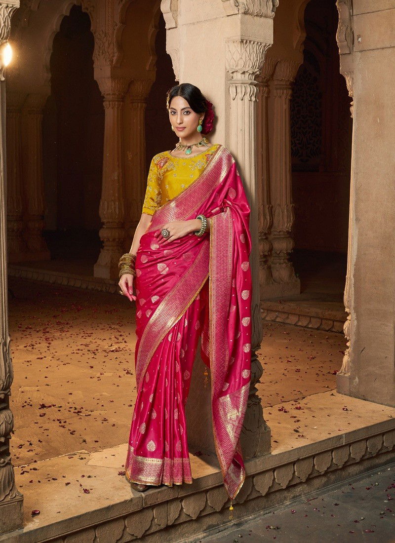 Rani Colour Kaya By Kira Sattin Wedding Wear Saree Wholesale Clothing Distributors In India K-6108