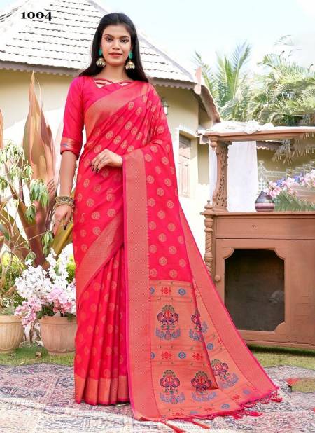 Rani Colour Maitri Silk By Sangam Banarasi Silk Saree Catalog 1004