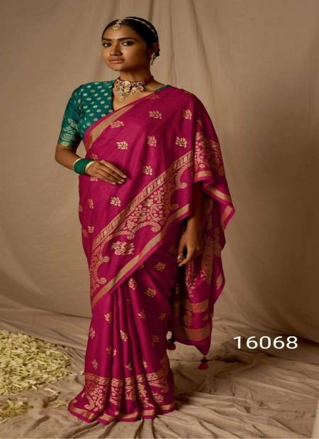 Rani Colour Meera Soft Silk By Kimora Soft Brasso Silk Designer Saree Catalog P 16068