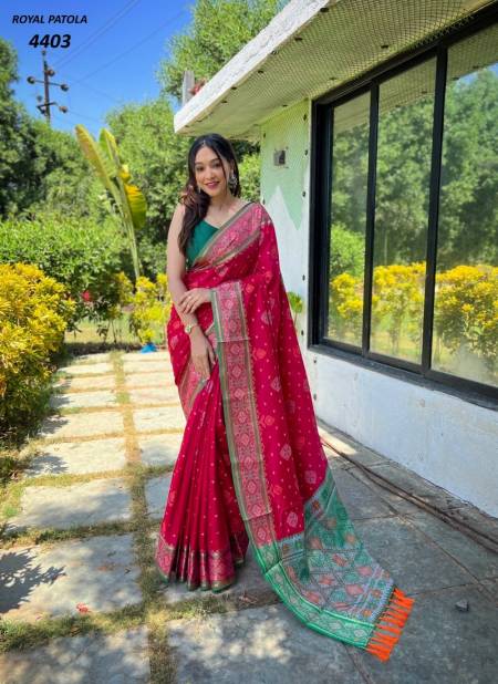 Rani Colour Royal Patola By Fashion Lab Silk Saree Catalog 4403