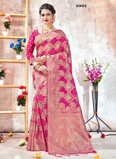Rani Colour Rukmani By Sangam Wedding Saree Catalog 1001