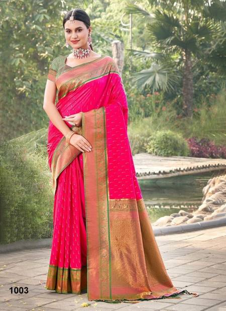 Rani Colour Rutprabha Silk By Bunawat Silk Wedding Wear Sarees Wholesale Market In Surat 1003