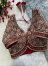 Rk Blouse Rani Colour Sabyasachi Style Velvet Bridal Handwork Blouse Catalog F