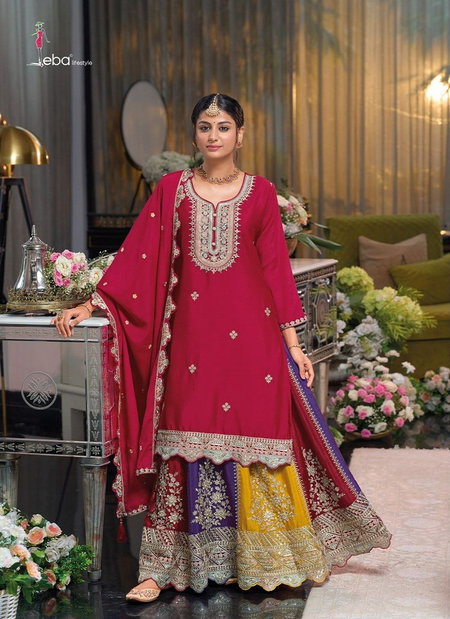 Rani Colour Safroon Vol 4 By Eba Chinon Readymade Suits Orders In India 1715