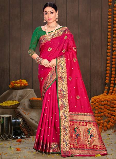Rani Colour Sarika Silk Wedding Wear Wholesale Designer Sarees 2302